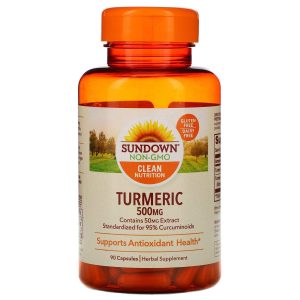 Sundown Naturals, Turmeric 500mg Capsules 90's