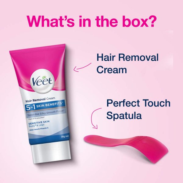 Veet Hair Removal Cream for Sensitive Skin - 30 g (Pack of 3) - Image 4
