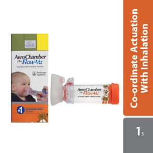 Aerochamber Plus spacer device,Infant,small face mask, Orange, 0-18 months