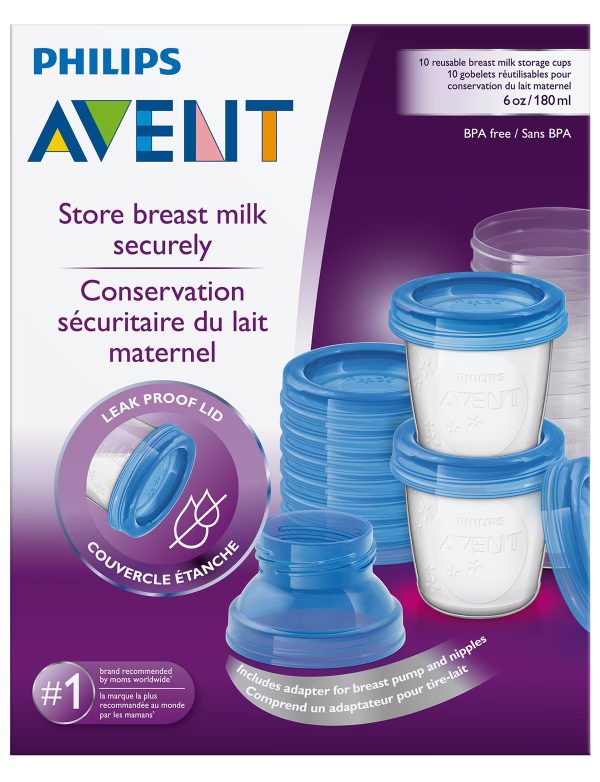 Avent - Breat Milk Storage Cups 180ml/6oz 10's