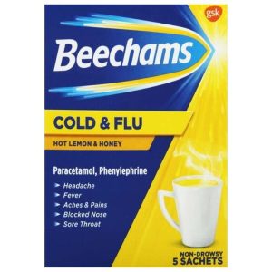 Beechams Cold & Flu Hot Lemon & Honey 5 Sachets