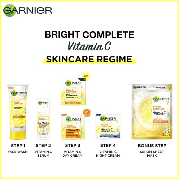 Garnier Bright Complete VITAMIN C SPF40/PA+++ Serum Cream 45g - Image 6