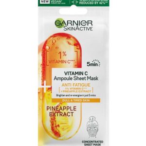 Garnier Skin Active 1% Vitamin Cg + Pineapple Anti Fatigue Ampoule Sheet Mask 15g
