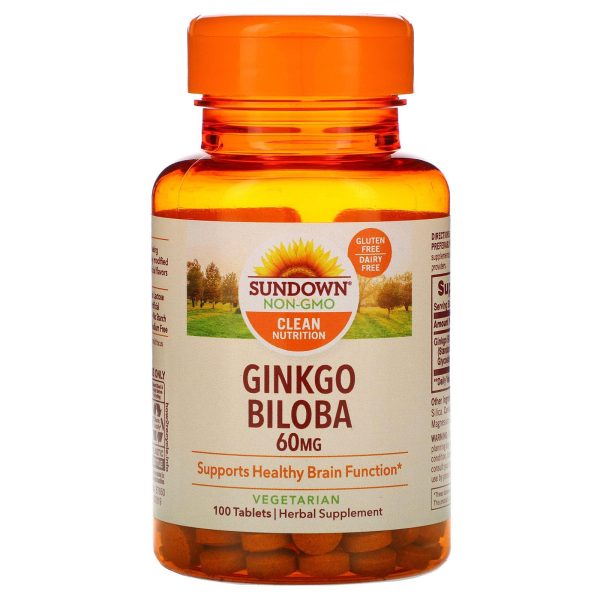 Sundown Naturals, Ginkgo Biloba Standardized 60mg, 100 Tablets