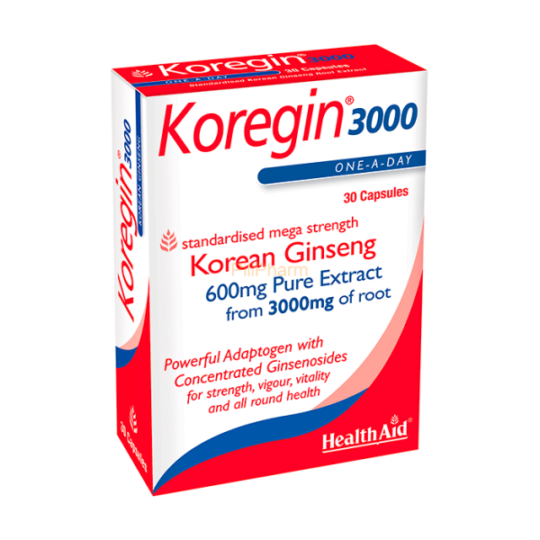 Health Aid Koregin 3000 (Korean Ginseng) Capsules 30's