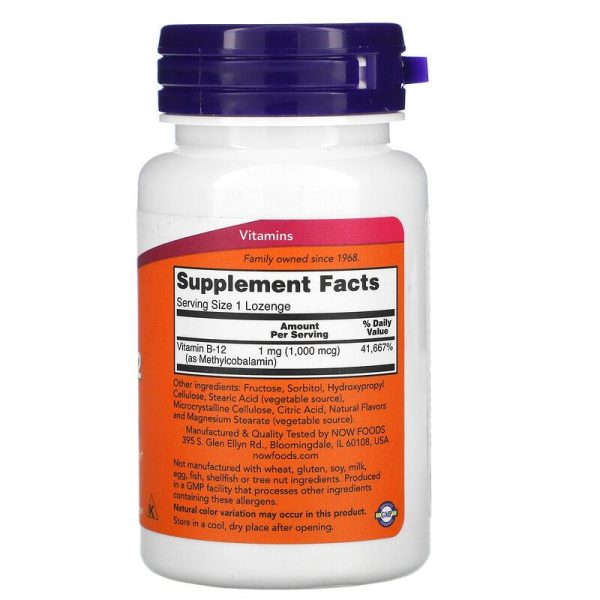 Now Foods, Methyl B-12, 1,000 mcg, 100 Lozenges - Image 2