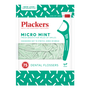 Plackers Micro Mint Dental Flossers, 75 count