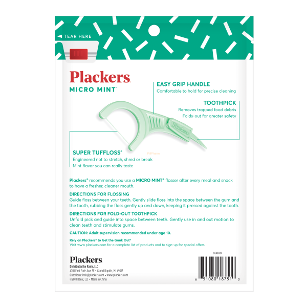 Plackers Micro Mint Dental Flossers, 75 count - Image 2