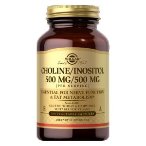 Solgar Choline/Inositol 500 mg/500 mg Vegetable Capsules 100's