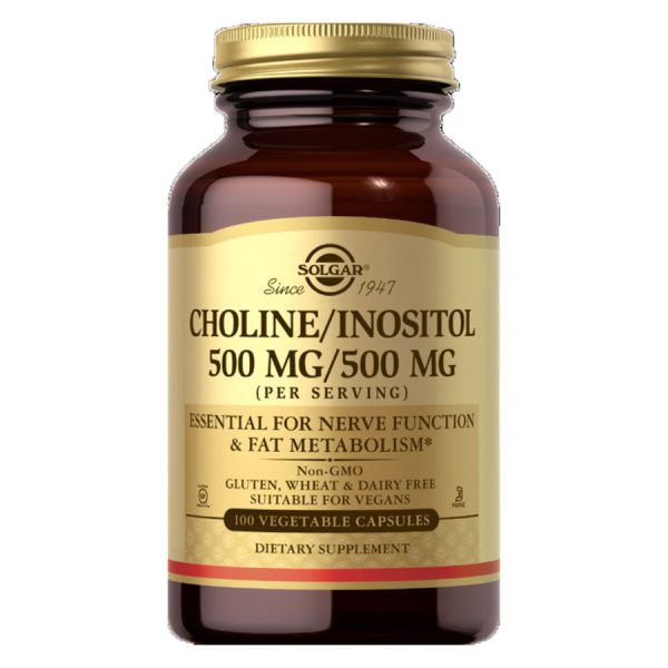 Solgar Choline/Inositol 500 mg/500 mg Vegetable Capsules 100's
