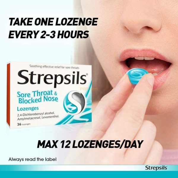 Strepsils Sore Throat and Blocked Nose Lozenges 36's - Image 2
