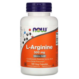 Now Foods, L-Arginine 500 mg 100 Veg Capsules
