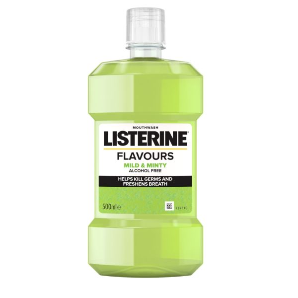 Listerine Mouthwash Flavours Mild and Minty 500ml