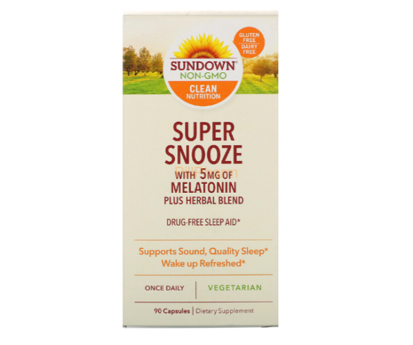 Sundown Naturals, Super Snooze Melatonin With Herbal Blend
