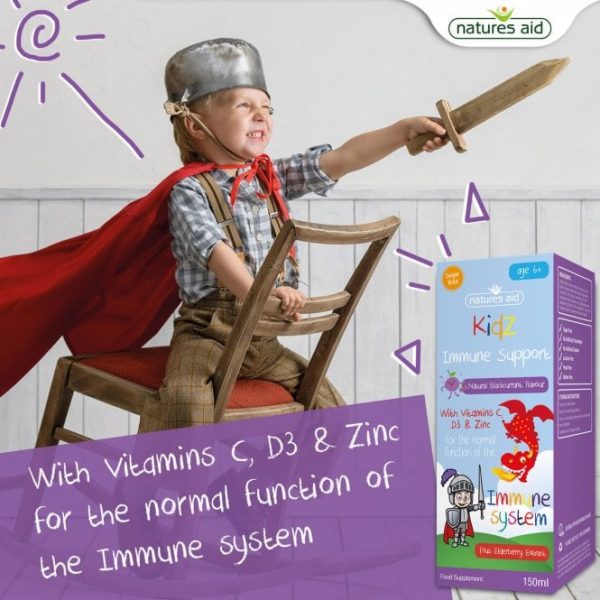 Natures Aid Kidz Immune Support - Vitamin C, D3, Zinc 150ml - Image 2