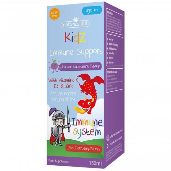 Natures Aid Kidz Immune Support - Vitamin C, D3, Zinc 150ml