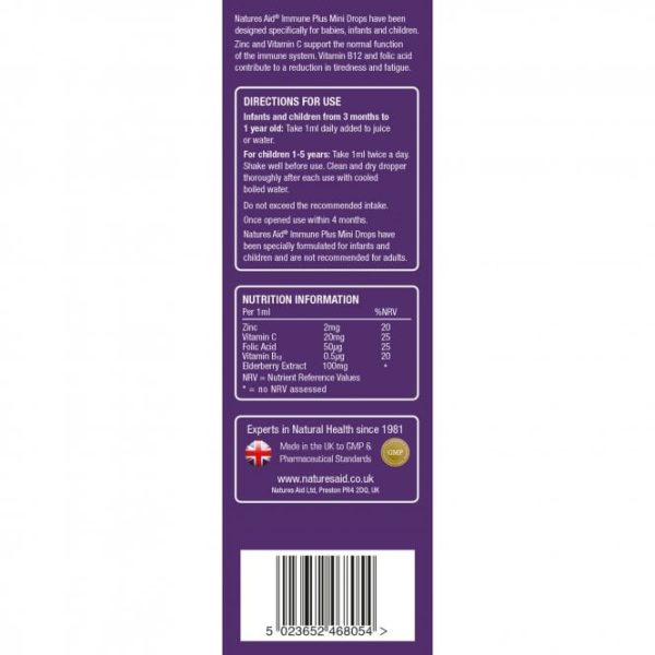 Natures Aid Mini Drops Immune Plus 50ml - Image 2