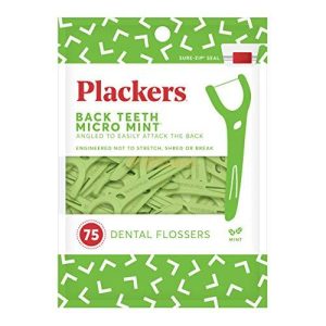 Plackers Back Teeth Micro Mint Dental Floss Picks, 75 Count
