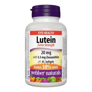 Webber Naturals Lutein 20mg/Zeaxanthin 3.5mg Extra Strength Softgels 45's