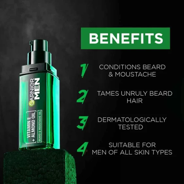 Garnier Men Strong Beard & Moustache Oil 30ml - Image 2