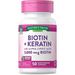 Nature's Truth Biotin 500mcg plus Keratin with Alpha Lipoic Acid QR capsules 50's
