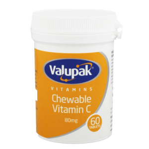 Valupak Chewable Vitamin C 80mg Tablets (60’s)