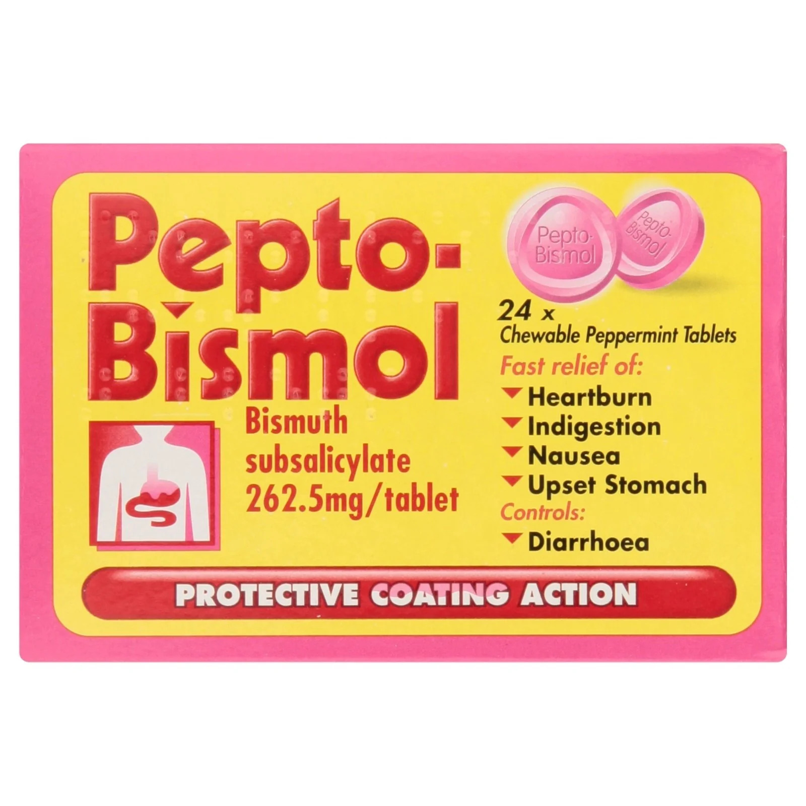 PEPTO BISMOL ORIGINAL CHEWABLE TABLETS 24'S
